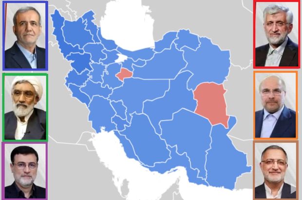 پزشکیان پیشتاز است / دوگانگی قالیباف-جلیلی جدی است / انتخابات ۲مرحله‌ای خواهد شد؟ / نمودار