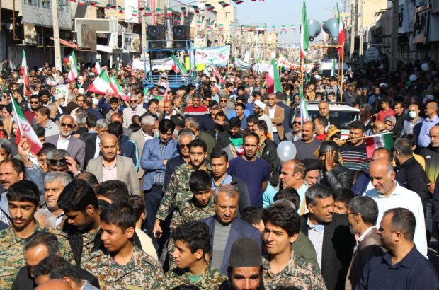 راهپیمایی ۲۲ بهمن شهر خورموج از نگاه دوربین امیرحسین خواجه خورموجی