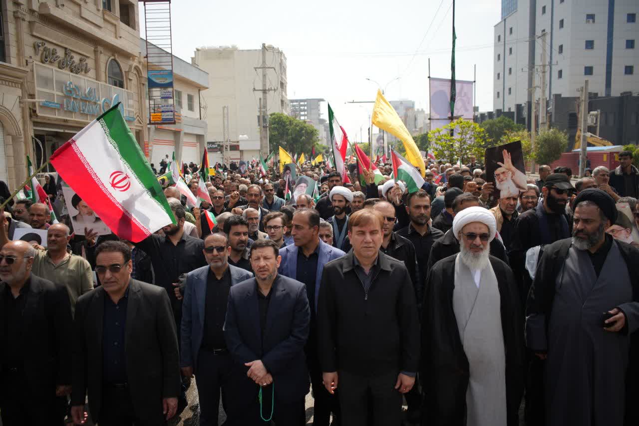 استاندار بوشهر: حضور باشکوه مردم در راهپیمایی روز قدس، نشان از استقامت و ایمان راسخ برای دفاع از ملت مظلوم فلسطین است